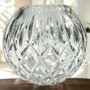 Vintage Royal Irish Crystal Rose Vase Cut Glass Ireland Handmade Bowl 5”